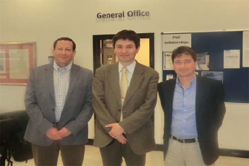 Chair (Junichi Koseki, Japan in the center), Vice chair (Lyesse Laloui, Switzerland, on the left) and Secretary (Erdin Ibraim, UK on the right) of TC101