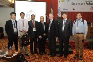 Prof. Tatsunori Matsumoto, Mr. Kaustav Chatterjee, Prof. Deepankar Choudhury, Prof. Paulus Rahardjo (Conference Chairman), Prof. Harry Poulos, Prof. Sang Seom Jeong, and Mr. Dilli Rao