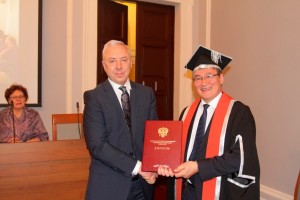 The Awarding of Diploma of Honorary Doctor of SPbSACU (Russia)
