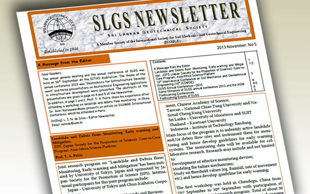 SLGS Newsletter - 2013 November: No 5